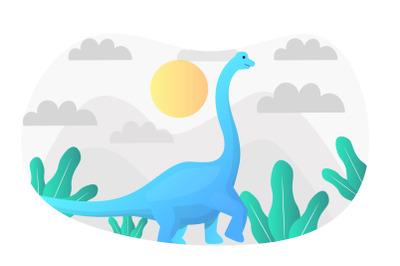 Brachiosaurus Flat Illustration