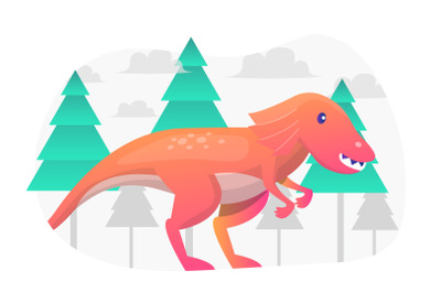 Dinousaur Concept Flat Illustration