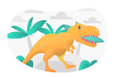 Tyrannosaurus Flat Illustration