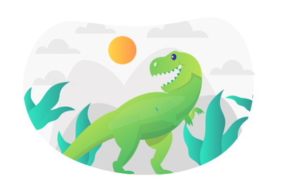 Tyrannosaurus Rex Flat Illustration