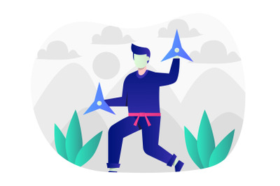 Ninja Flat Illustration