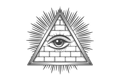 All Seeing Eye Pyramid Masonic Symbol