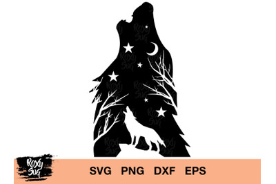 Wolf SVG, Howling Wolf SVG, Wolf Clipart, Wolf Silhouette, Svg Files