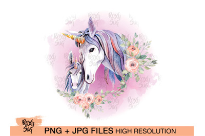 Watercolor unicorn clipart, Unicorn Clipart