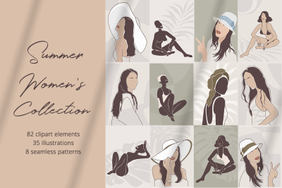 Summer Women&#039;s  Illustration Set