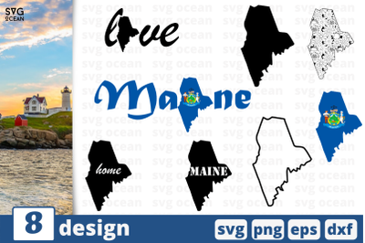 8 MAINE svg bundle,&nbsp;map cricut svg