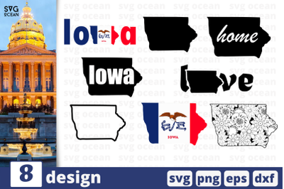 8 IOWA svg bundle,&nbsp;map cricut svg