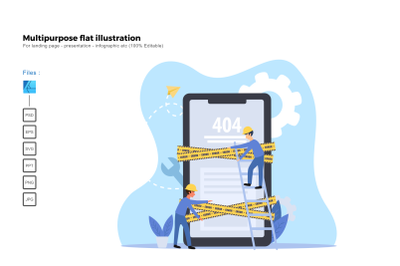 Flat illustration 404 page