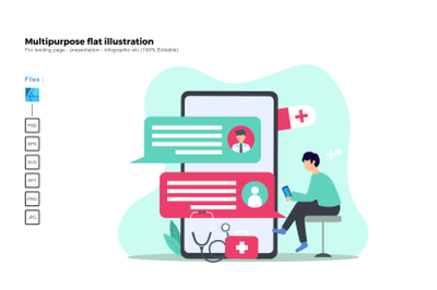 Flat illustration medical apps