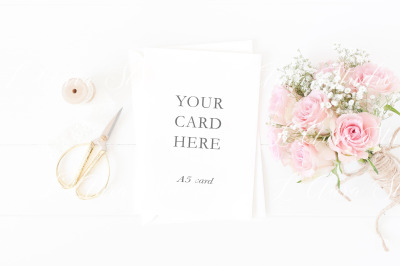 A5 card mockup - wedding stationery