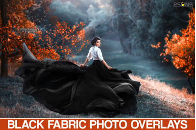 Flying black Fabric overlays cloth png