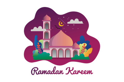 Ramadan Kareem Flat Illustration Design