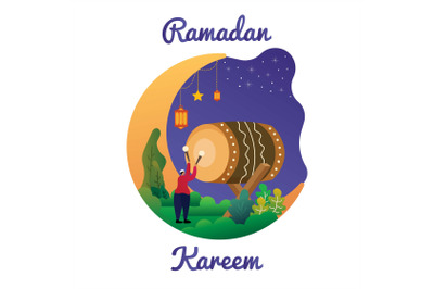 Ramadan Kareem Minimalist Illustration