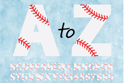 Baseball Alphabet &amp;amp; Numbers SVG&2C;  Baseball Monogram.