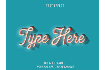 Neon Text Effect Retro Style Editable  Style Vintage
