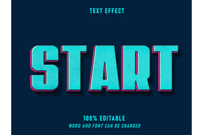Start Text Retro Style Effect Editable Font Color Solid  Style Vintage