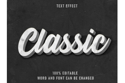 Classic Text Style Effect Editable Font  With Paper Texture