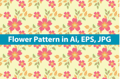 Flower Pattern Retro Design