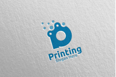 Letter P Printing Company Logo Design 4