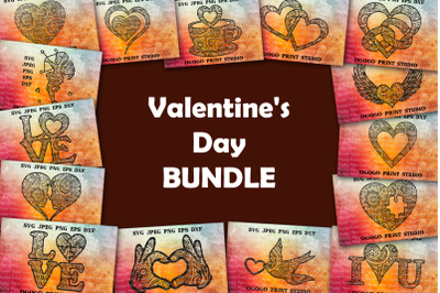 Heart Svg files, Valentine&#039;s Day svg Bundle, Love svg