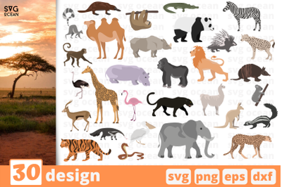 30 AFRICAN ANIMALS&nbsp;svg bundle, animals cricut svg