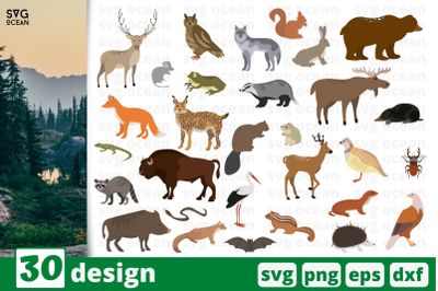 30 FOREST ANIMALS&nbsp;svg bundle, animals cricut svg