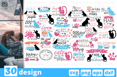 30 PETS QUOTES svg bundle, animals quotes cricut svg