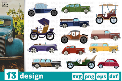 13 VINTAGE CARS&amp;nbsp;svg bundle&2C; cars cricut svg