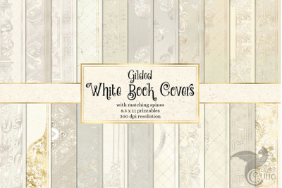 Gilded White Book Covers