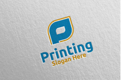 Letter P Printing Company Logo Design 13