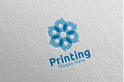 Letter P Printing Company Logo Design 15