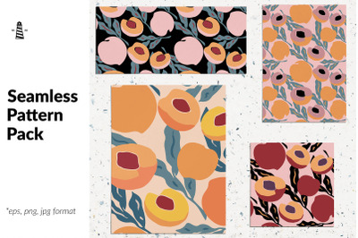 Abstract peaches seamless patterns