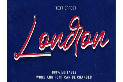 London Text Style Effect Editable Font Paper Texture  Style Vintage