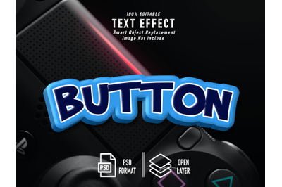 Button Blue Text Effect Template Editable Image Not Include