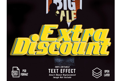 Extra Discount Text Effect Template Editable Image Not Include