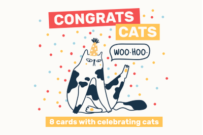ANGRY CATS CONGRATS greeting cards