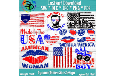 HUGE 4th Of July Bundle of svg dxf png Files for Cutting Machines Came