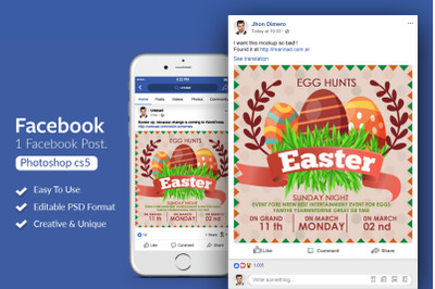 Happy Easter Facebook Post Banner