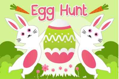 Egg Hunt Easter Illustration