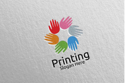 Hand Printing Company Logo Design 26