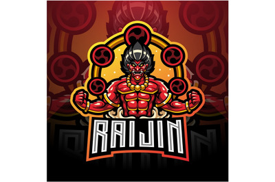 Raijin esport mascot logo