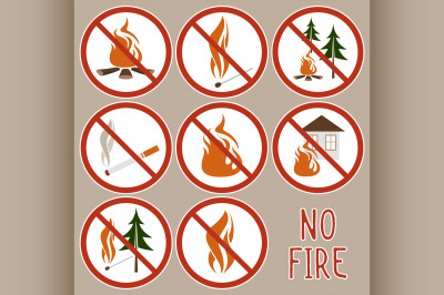 Collection of no fire icons