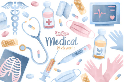 Medical Watercolor Cliparts
