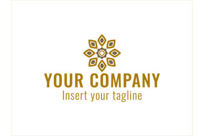 Logo Gold Vector Brown Leaf Motif