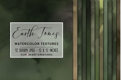 Earth Tones Watercolor Digital Papers