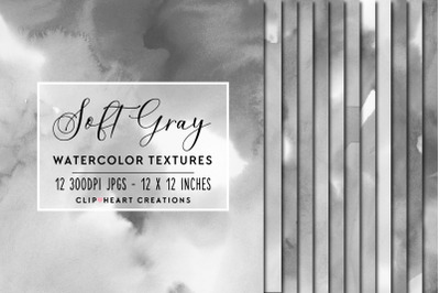Soft Gray Watercolor Digital Papers