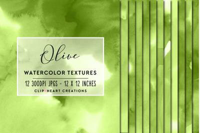 Olive Green Watercolor Papers