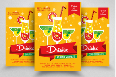 Cold Drinks &amp; Beverages Shop Flyer