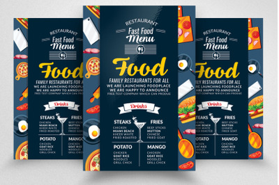 Food Restaurant Menu Flyer Template