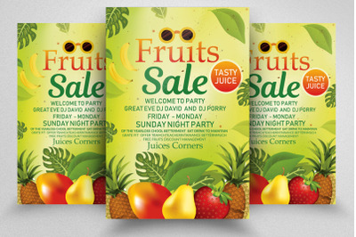 Fruits Juices Sale Offer Flyer